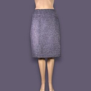 NWT Adrienne Vittadini, Black, Purple Knee Length Tweed Skirt Sz 12 - "Kaitlin"
